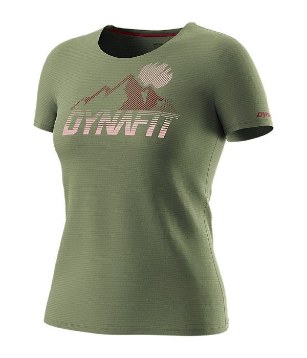 Dynafit triko Transalper Graphic S/S TEE W, zelená/šedá, S